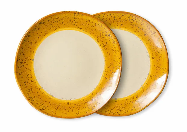 70s ceramics: side plates, autumn (set of 2)