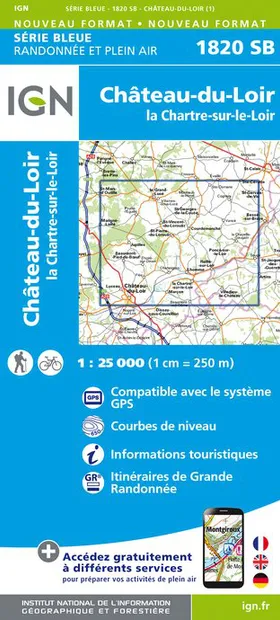 Wandelkaart - Topografische kaart 1820SB Château-du-Loir- La Chartre-s