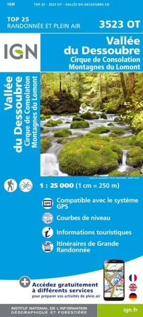 Wandelkaart - Topografische kaart 3523OT Vallee-du-Desoubre | IGN - In