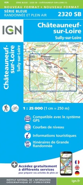 Wandelkaart - Topografische kaart 2320SB Châteauneuf-sur-Loire, Sully-