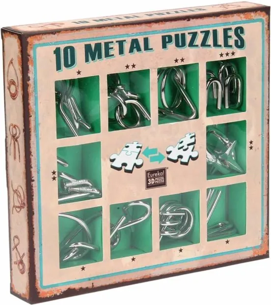 Eureka 10 Metal Puzzles Set Groen