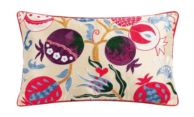 The Suzani Embroidered Cushion mixed color