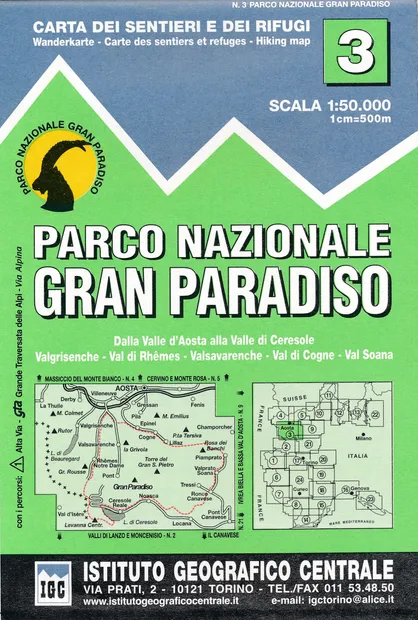 Wandelkaart 03 Il parco nazionale del Gran Paradiso | IGC - Istituto G
