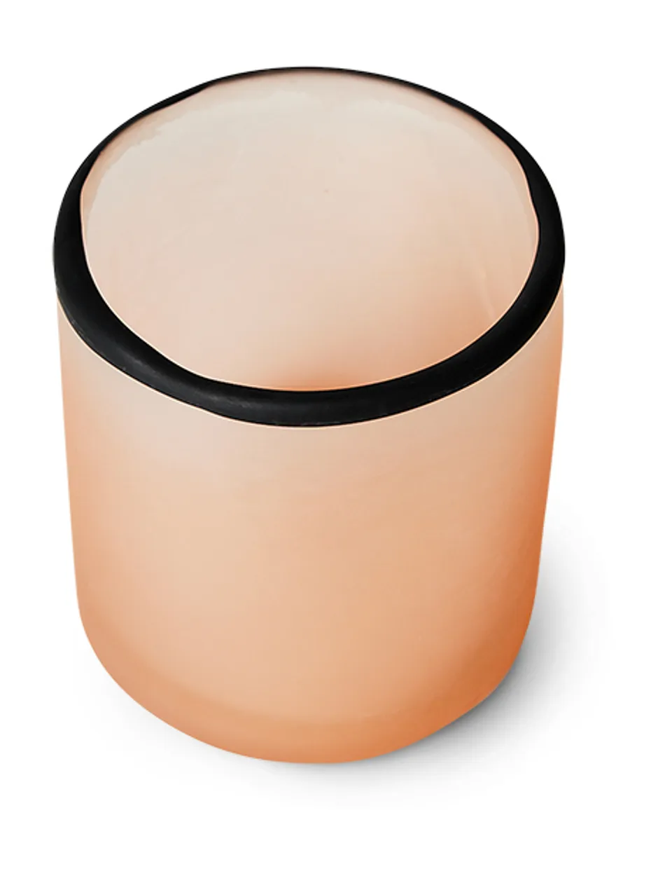 Glass tea light holder, blush