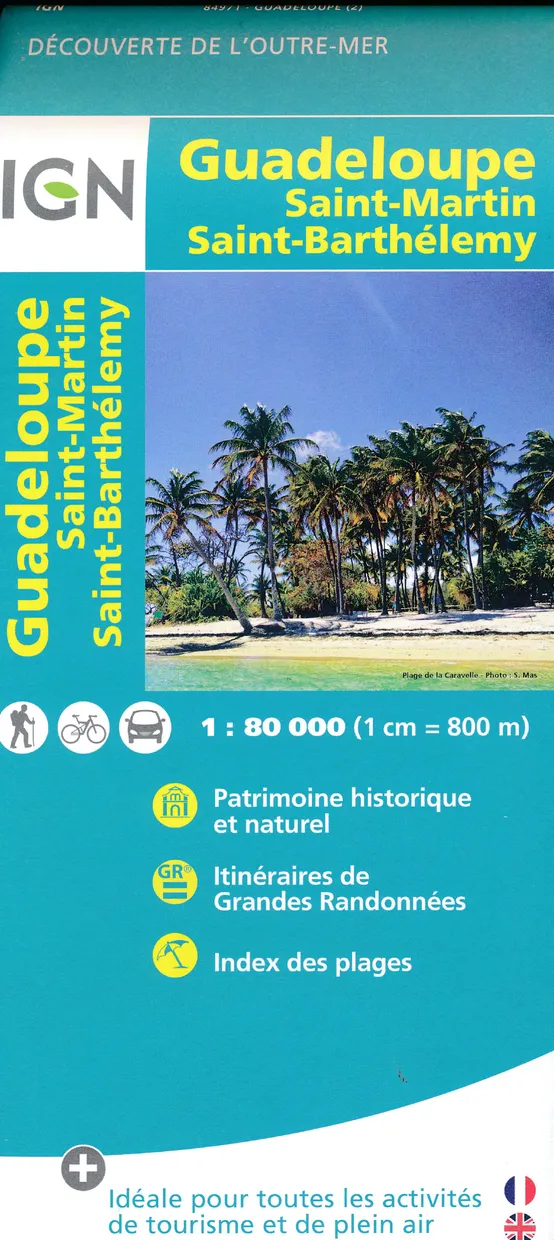 Wegenkaart - landkaart - Wandelkaart Guadeloupe, Saint-Martin - Sint M