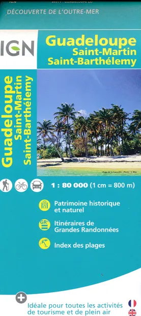 Wegenkaart - landkaart - Wandelkaart Guadeloupe, Saint-Martin - Sint M