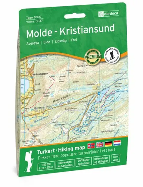 Wandelkaart 3047 Topo 3000 Molde - Kristiansund | Nordeca