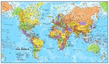 Magneetbord - Wereldkaart 68M Wereldkaart, 196 x 120 cm | Maps Interna