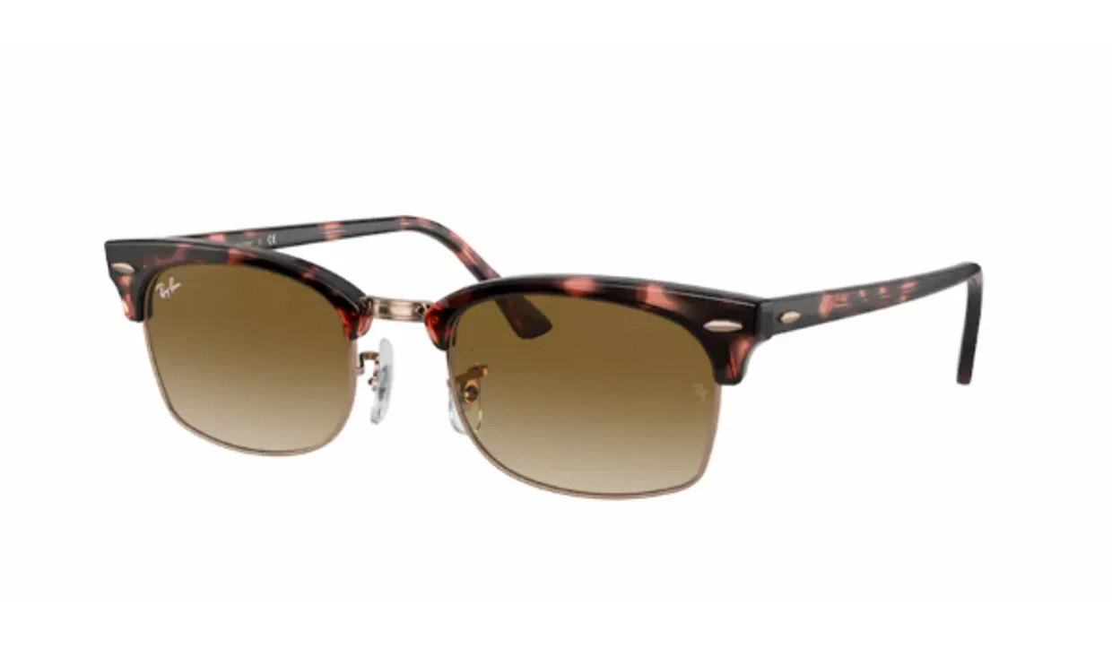 Clubmaster Square Pink Havana/ Clear Gradient Brown