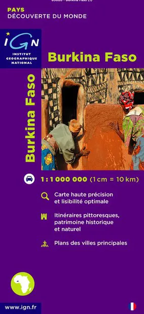 Wegenkaart - landkaart Burkina Faso | IGN - Institut Géographique Nati