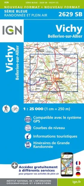 Wandelkaart - Topografische kaart 2629SB Vichy | IGN - Institut Géogra