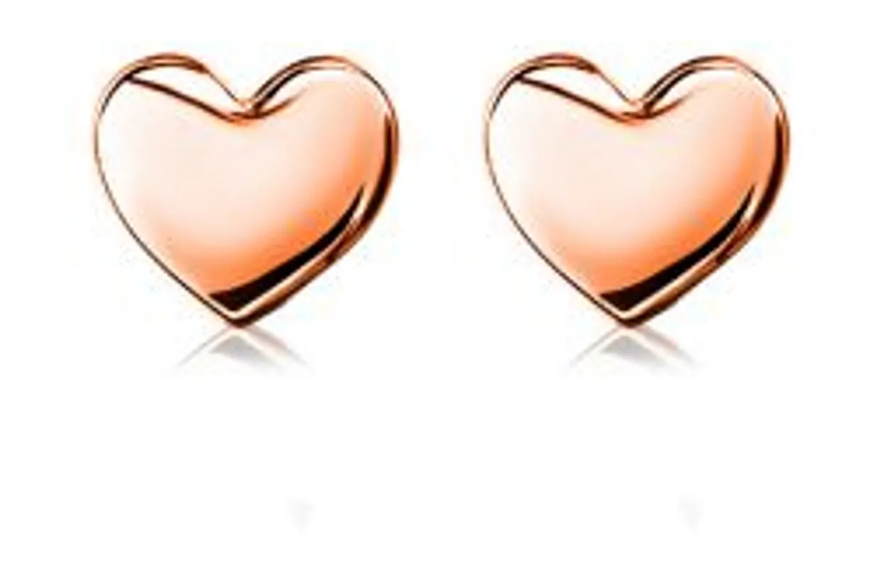 zilveren oorknoppen rosé verguld glad hart