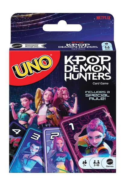 UNO KPop Demon Hunters kaartspel voor kinderen, volwassenen en het hele gezin, met kaarten geïnspireerd op de film