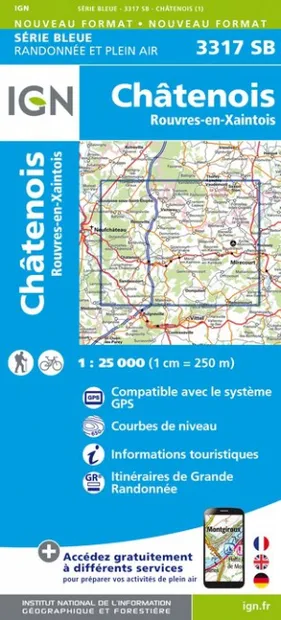 Wandelkaart - Topografische kaart 3317SB Chatenois | IGN - Institut Gé