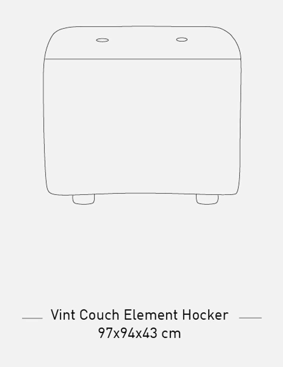 Vint couch: element hocker small, corduroy velvet, aged gold