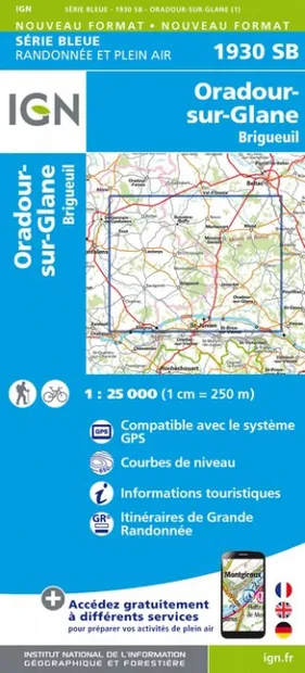 Wandelkaart - Topografische kaart 1930SB Oradour-sur-Glane | IGN - Ins