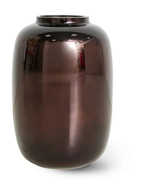 Brown chrome glass vase