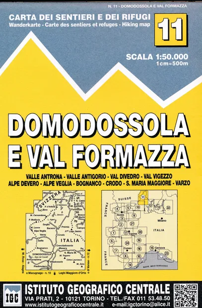 Wandelkaart 11 Domodossola e Val Formazza | IGC - Istituto Geografico