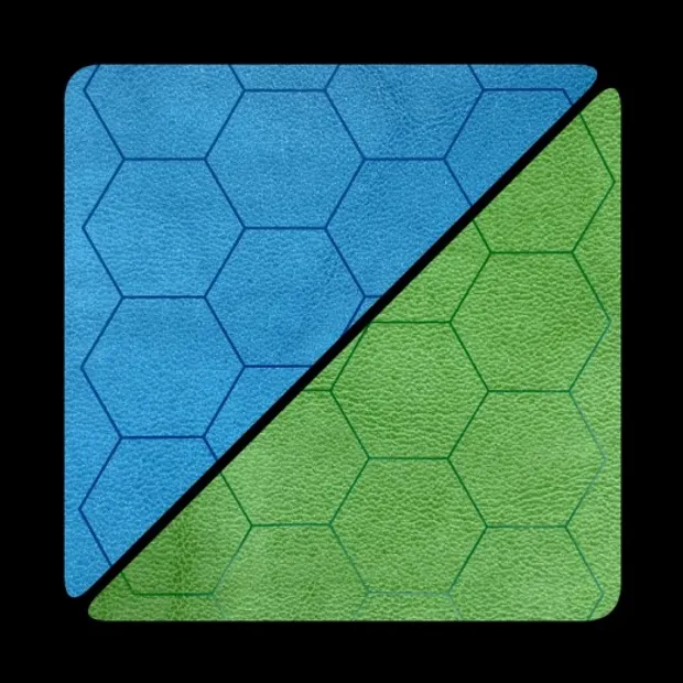 Reversible Battlemat 1 Inch Hexes Blauw-Groen