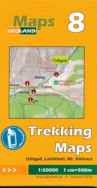 Wandelkaart - Topografische kaart 08 Ushguli - Lashkheti - Mt. Shkhara