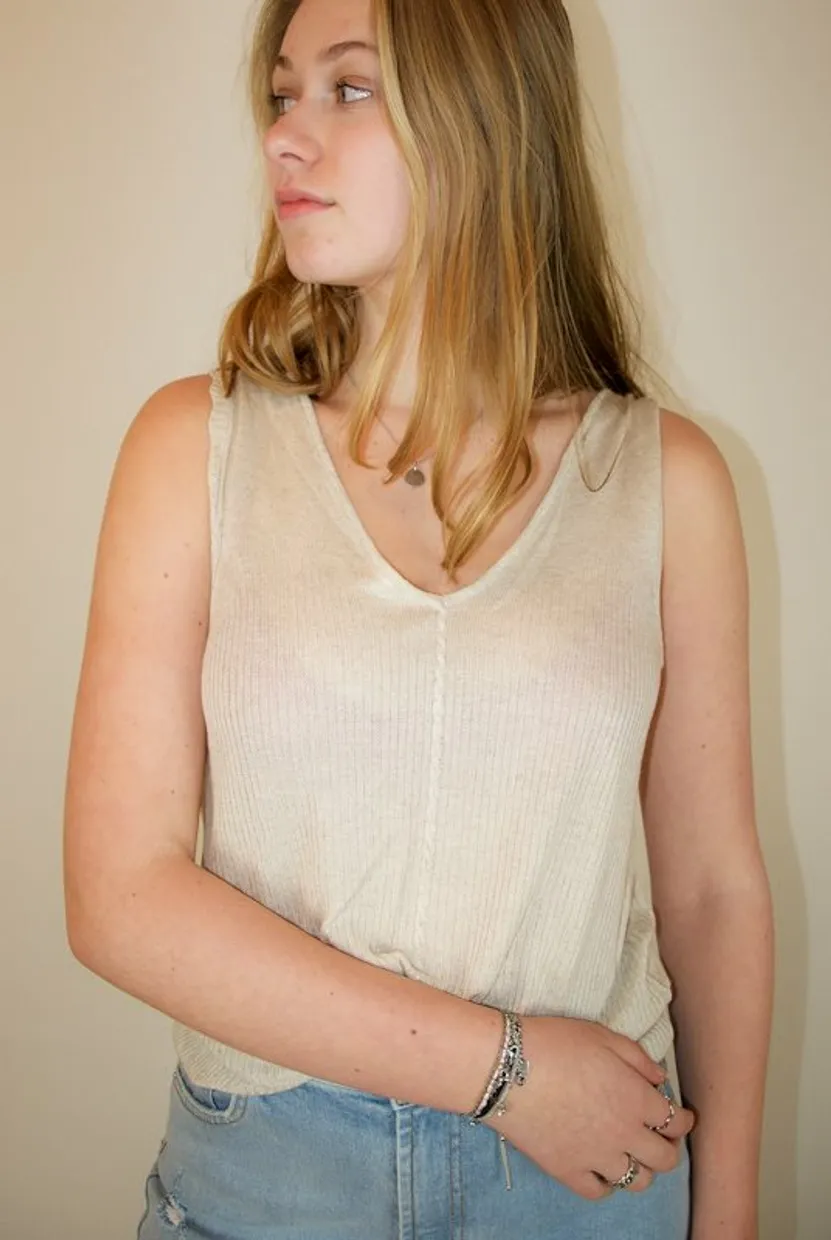 Ruth knit top sand