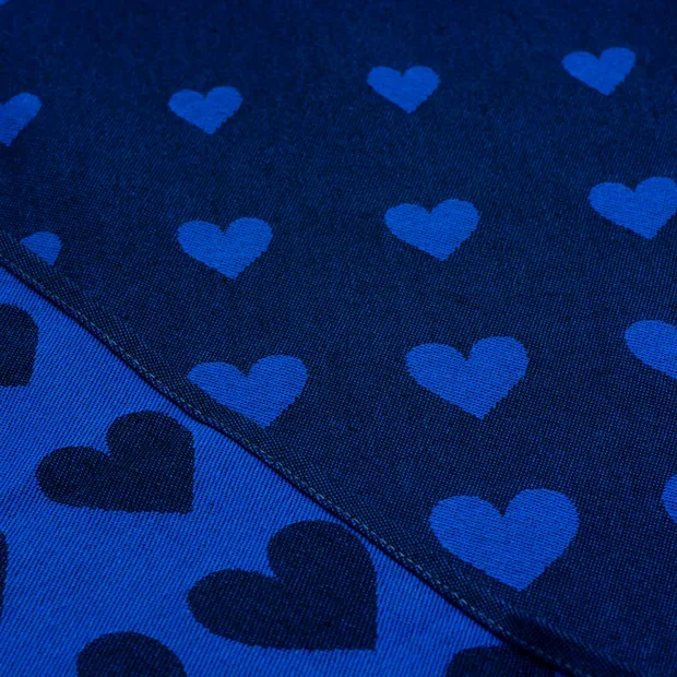 Theedoek Hearts Dark Blue Blauw
