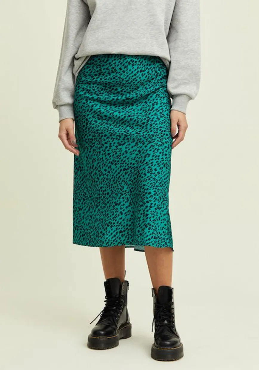 Elli leopard print skirt green