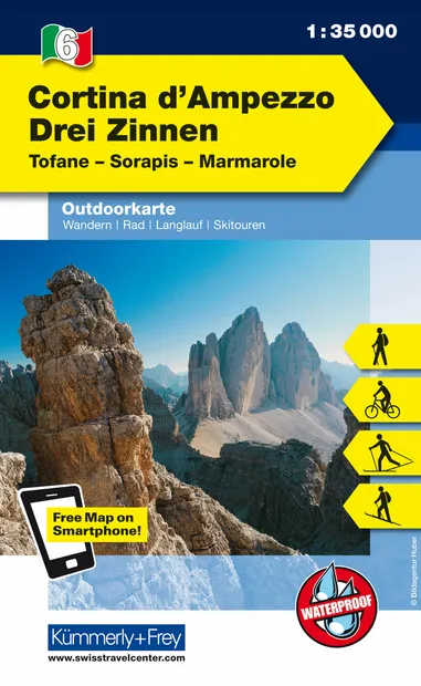 Wandelkaart 06 Outdoorkarte IT Cortina d'Ampezzo - Drei Zinnen | Kümme