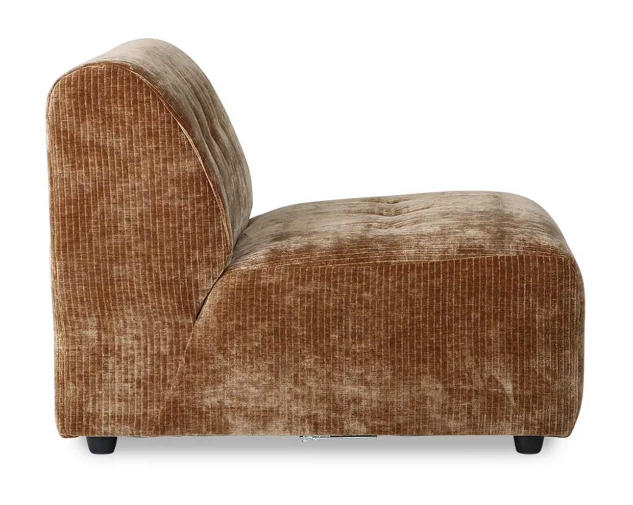 Vint couch: element middle, corduroy velvet, aged gold
