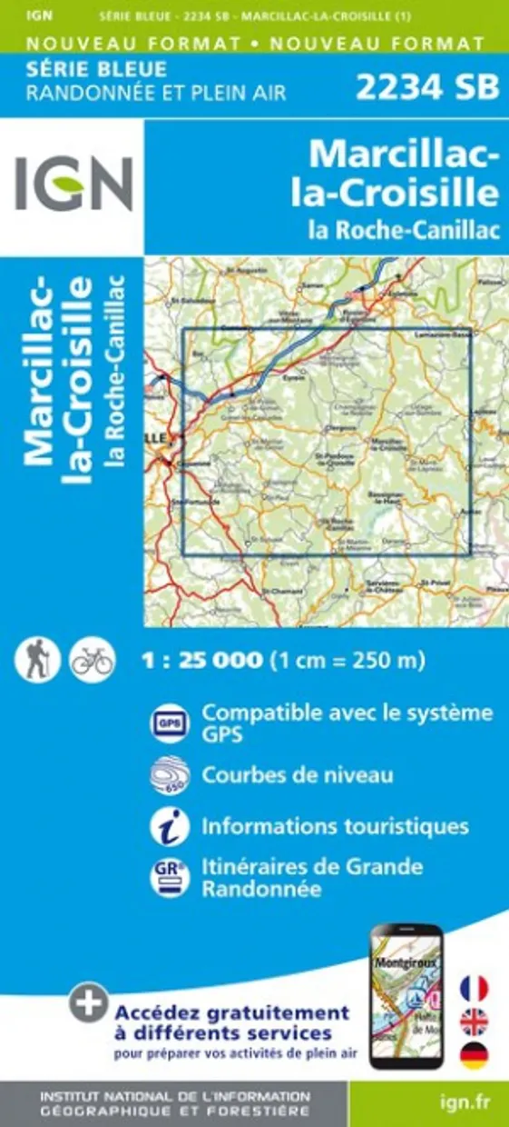 Wandelkaart - Topografische kaart 2234SB Marcillac-la-Croisille, La Ro