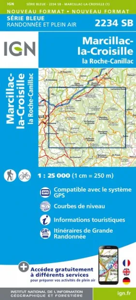 Wandelkaart - Topografische kaart 2234SB Marcillac-la-Croisille, La Ro