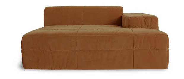 Brut sofa: element right divan, royal velvet, caramel