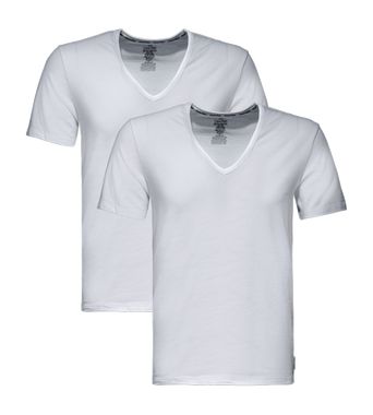 V-neck T-shirts 2-pack wit