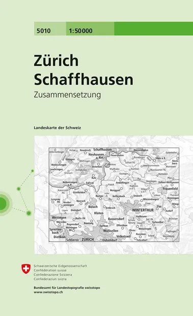 Wandelkaart - Topografische kaart 5010 Zürich - Schaffhausen | Swissto