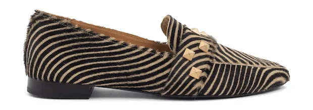 Babouche studded loafer zebra