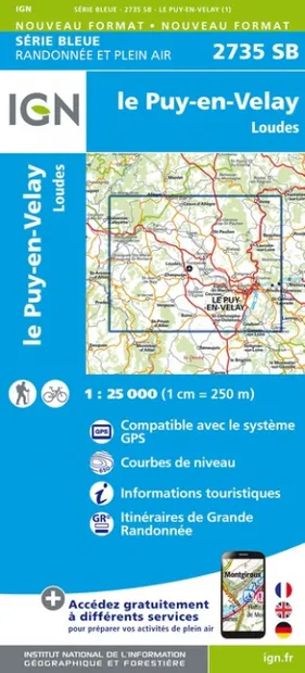 Wandelkaart - Topografische kaart 2735SB Loudes, Le Puy-en-Velay | IGN