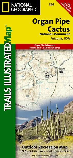 Wandelkaart - Topografische kaart 224 Organ Pipe Cactus National Monum