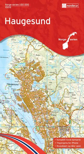 Wandelkaart - Topografische kaart 10015 Norge Serien Haugesund | Norde