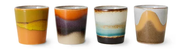 70s ceramics: egg cups, granite (set of 4)