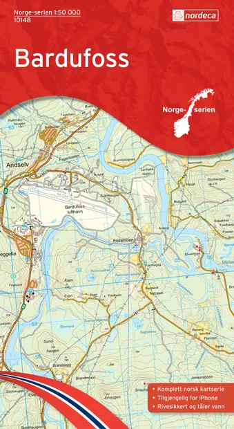Wandelkaart - Topografische kaart 10148 Norge Serien Bardufoss | Norde