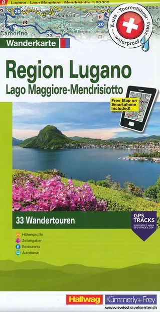 Wandelkaart Regio Lugano - Lago Maggiore - Mendrisiotto | Kümmerly & F