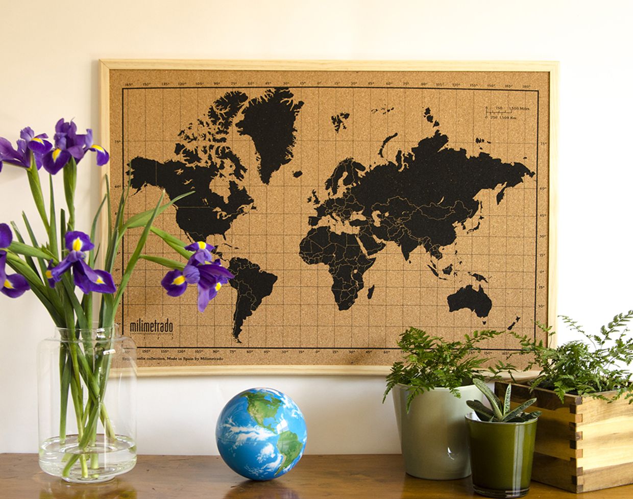 Afkeer Bachelor opleiding hardop Wereldkaart van kurk World Map Corkboard 70 x 50 cm | Milimetrado - - |  Warenhuis Groningen