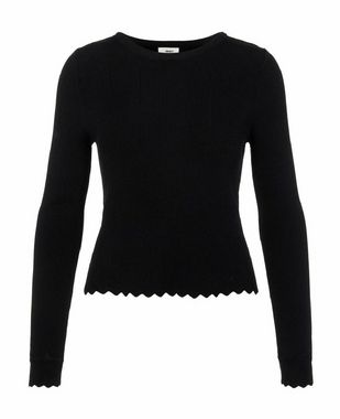 Harriet scallop knit top black