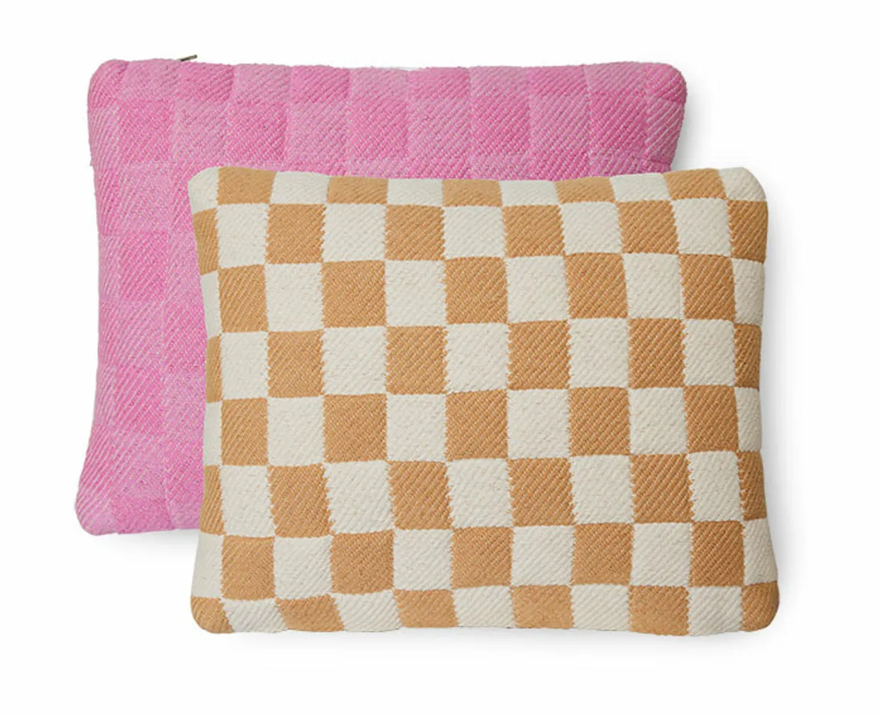 Checkered woven cushion Grapefruit (38x48)
