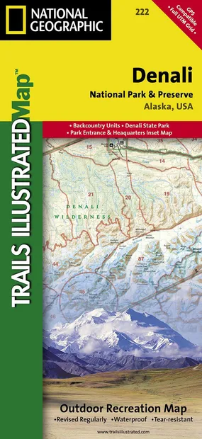 Wandelkaart - Topografische kaart 222 Denali National Park | National