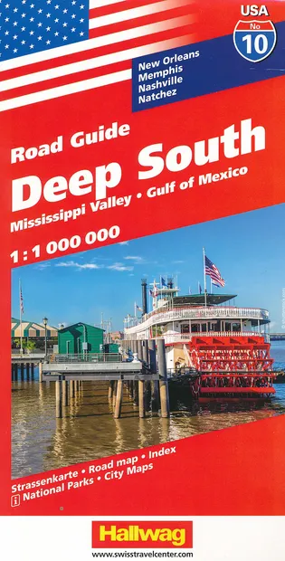Wegenkaart - landkaart 10 Deep South USA, Mississippi Valley & Gulf of