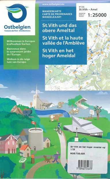 Wandelkaart 2/6 Sankt Vith en het hoger Ameldal - Ambleve | NGI - Nati