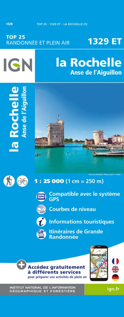 Wandelkaart - Topografische kaart 1329ET La Rochelle - Anse de l'Aigui
