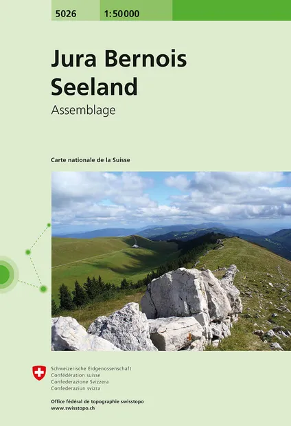 Wandelkaart - Topografische kaart 5026 Jura Bernois - Seeland | Swisst