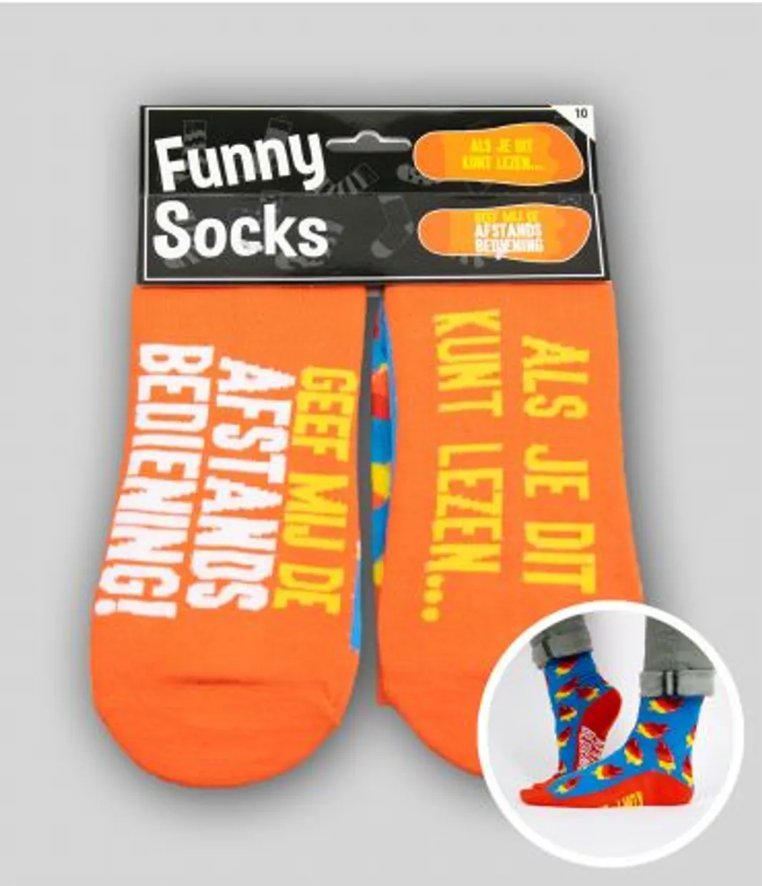 funny socks " ALS JE DIT KUNT LEZEN......"